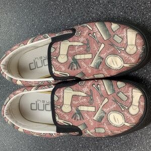 Hey Dude slip on shoes with hairdresser designs